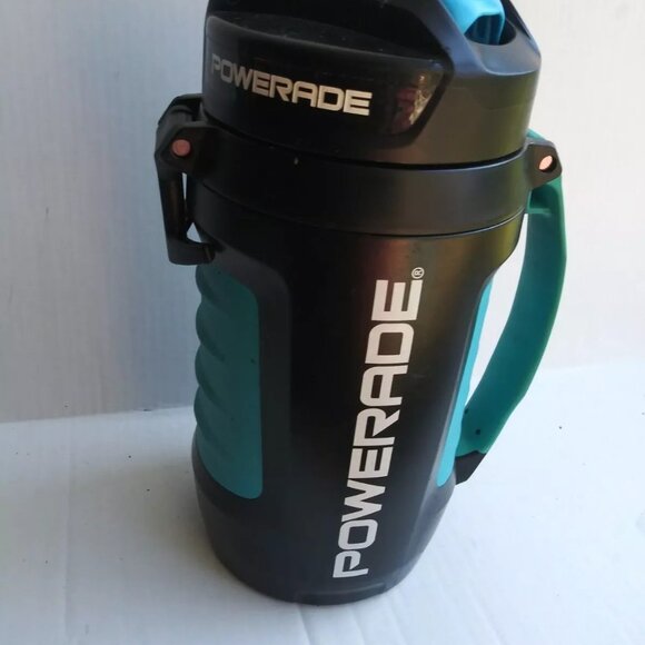 Powerade 2L Water Bottle Jug Thermos Blue AutoSpout Lock Handle Tie Hook 64Oz - Picture 5 of 6